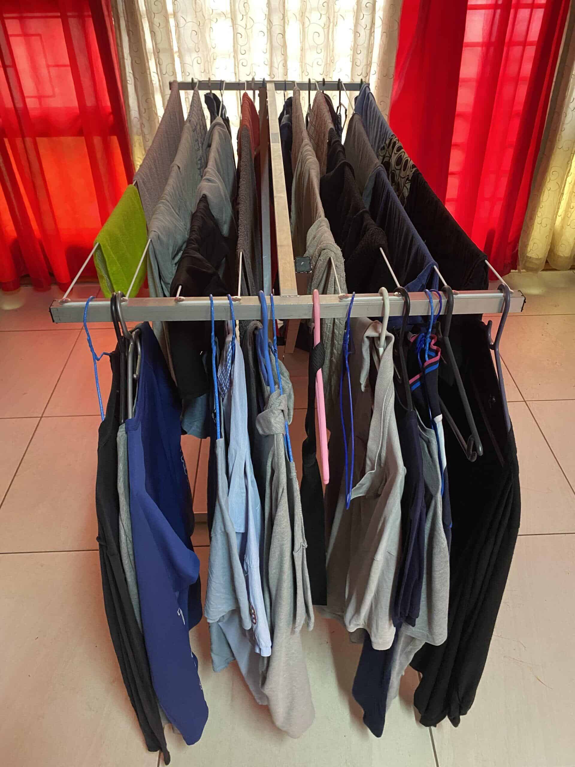 Aluminium portable clothes stand for indoor and outdoor laundry drying. Durable, lightweight, and ru.